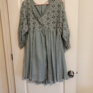 Umgee sage green eyelet dress